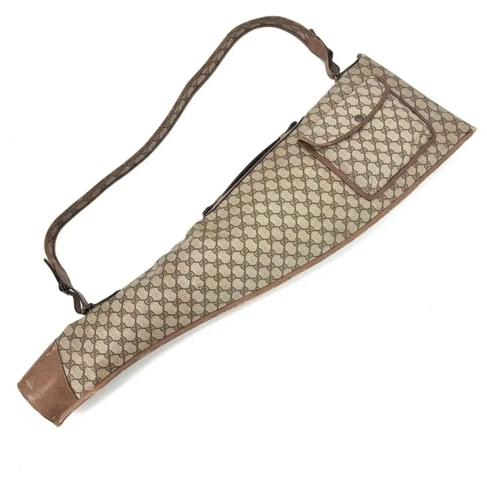 Vintage Gucci Tan GG Monogram Rifle Sling Bag
